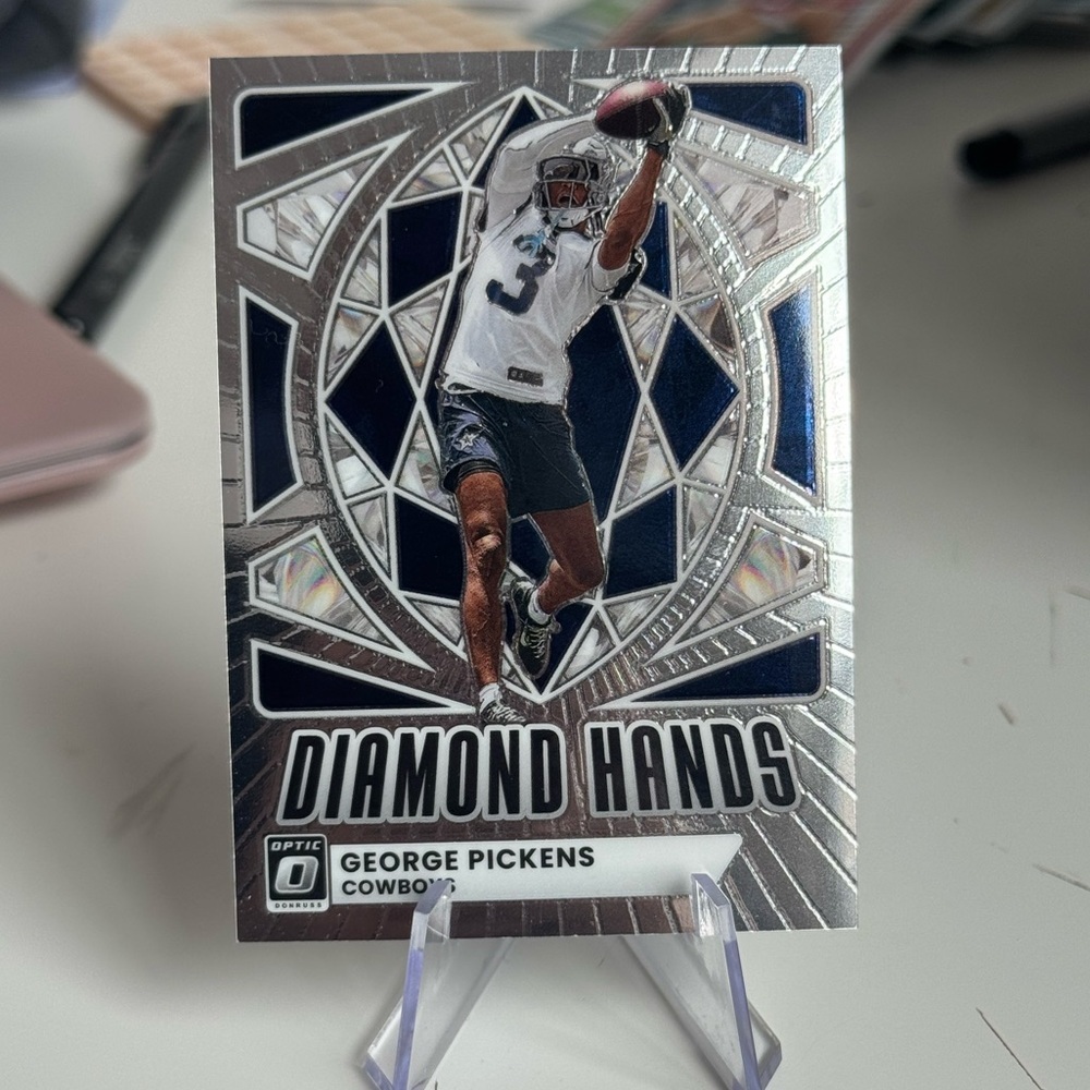 🔥 2025 George Pickens Panini Donruss Optic Diamond Hands. Dallas Cowboys